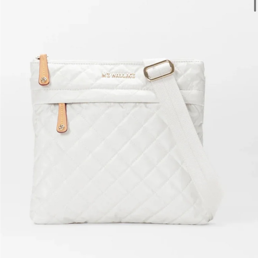 MZ Wallace Pearl Metallic Metro Flat Xbody Bag